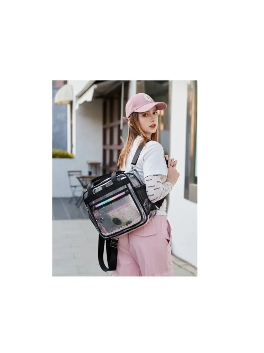 Clear Beach Bag Travel Tote Transparent Backpack Stadium Approved Waterproof TPU